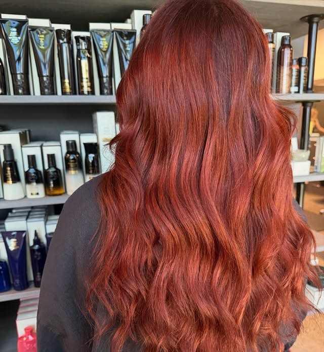 21. Long Layered Red Copper Waves - Red Copper Hair Color