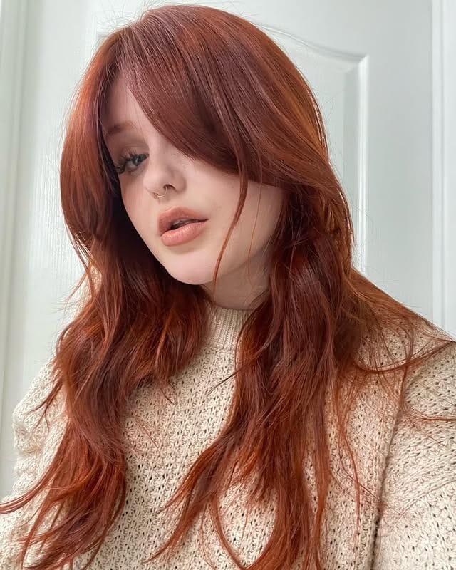 22. Face-Framing Layers with Red Copper Hair - Red Copper Hair Color