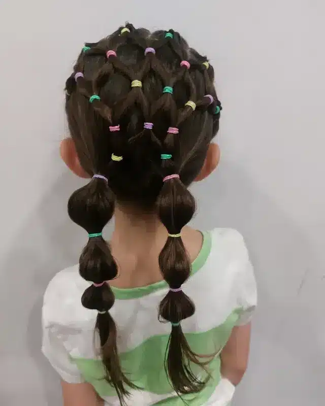 2. Crisscross Bubble Pigtails on Dark Brown Hair - Hairstyles For School