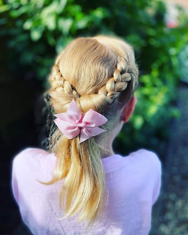 3. Half-Up Braided Ponytail with Golden Blonde Hair - Hairstyles For School