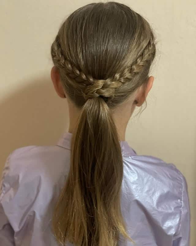 7. Twisted Side Braid Ponytail with Light Brown Hair - Hairstyles For School