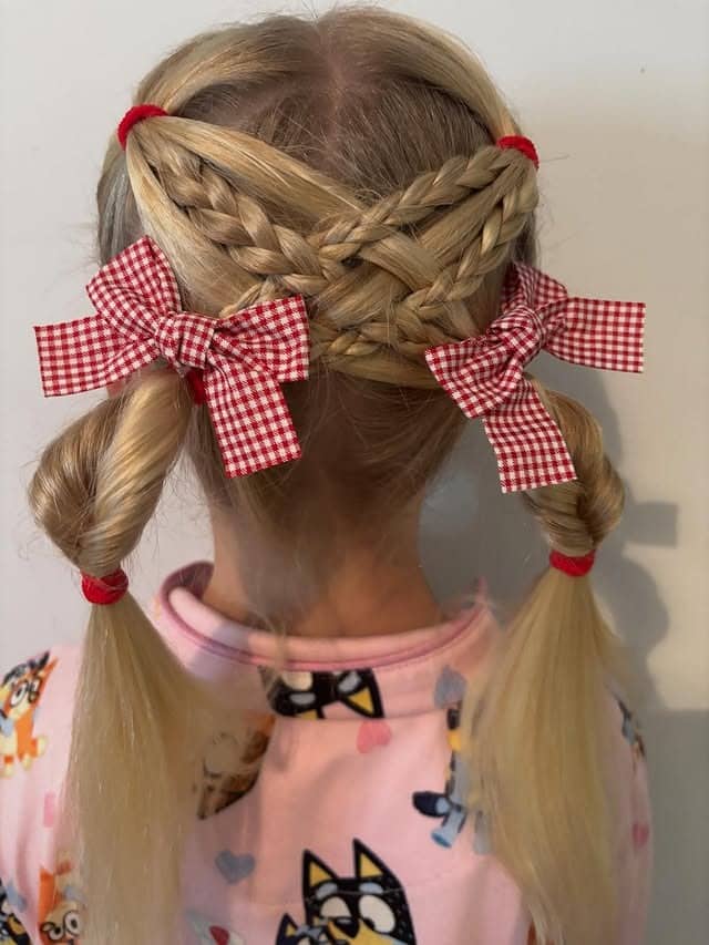 9. Crossed Crown Braids with Blonde Hair - Hairstyles For School