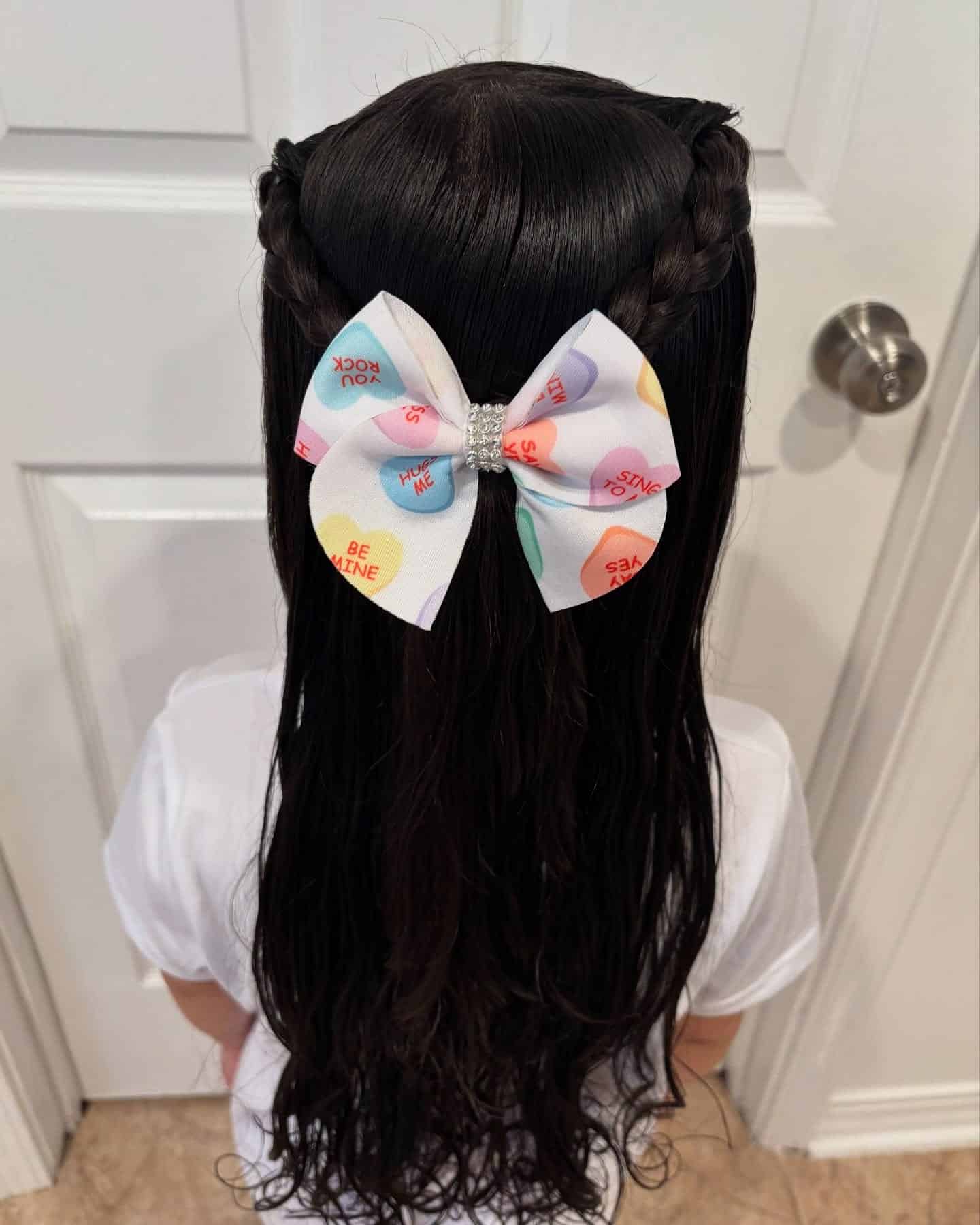 16. Half-Up Braids with Dark Brown Hair - Hairstyles For School
