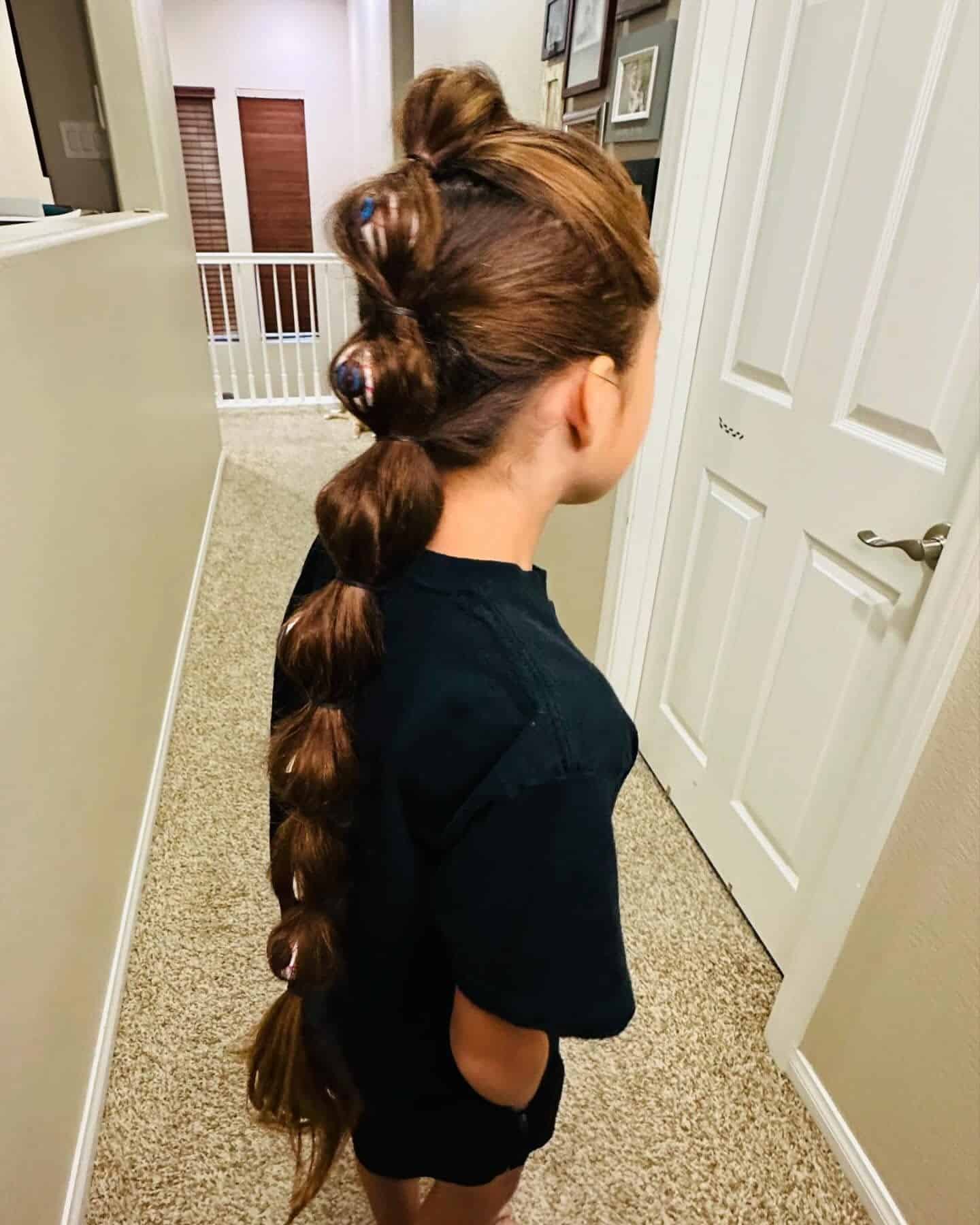 17. Bubble Mohawk Ponytail with Chestnut Brown Hair - Hairstyles For School