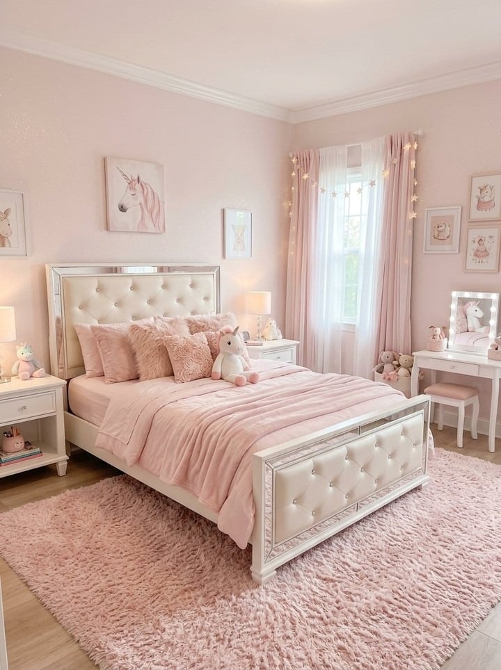 4. White and Blush Princess Bedroom Idea - princess bedroom ideas