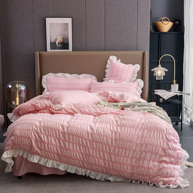 5. Ruffled Pink Princess Bedding Idea - princess bedroom ideas