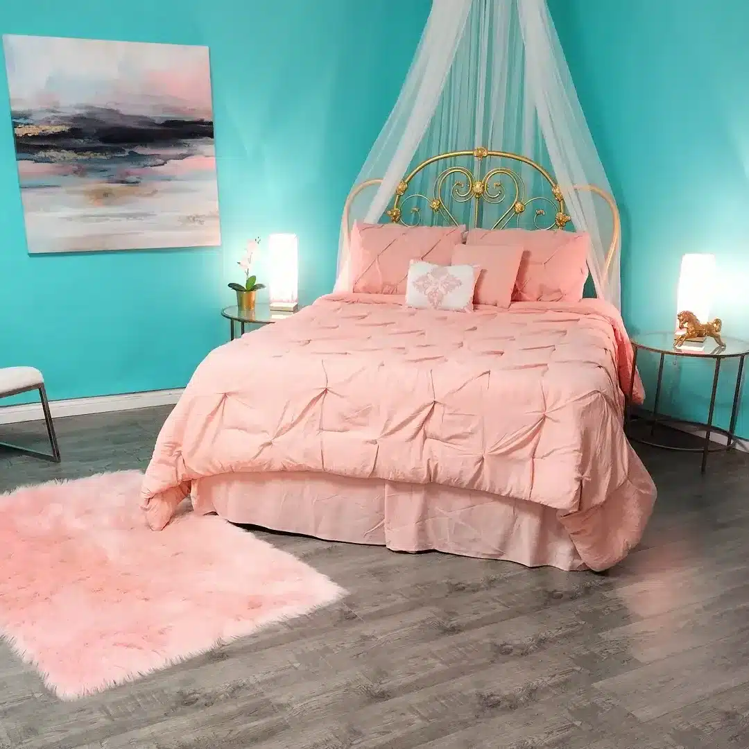 7. Teal and Blush Princess Bedroom Idea - princess bedroom ideas