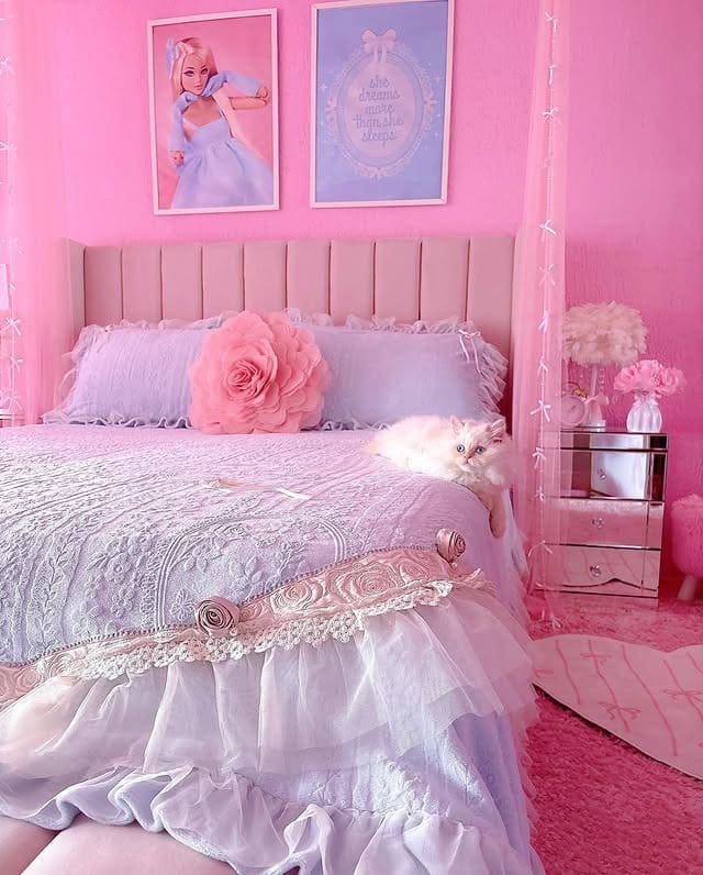 17. Pastel Pink Princess Bedroom Idea with Canopy - princess bedroom ideas