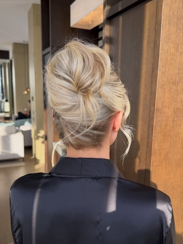 11. Soft Platinum Blonde Textured Bridal Updo - Wedding Hairstyles