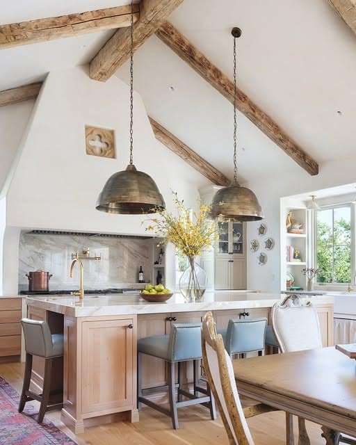 4. Natural Wood Timeless Kitchen Ideas with Rustic Beams - timeless kitchen ideas