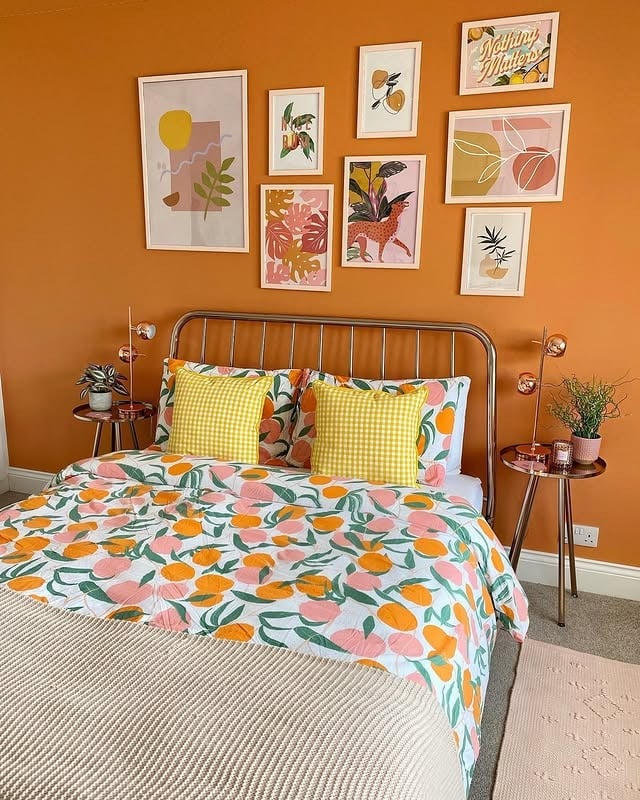 13. Modern Orange Bedroom Ideas with Citrus-Inspired Decor - orange bedroom ideas