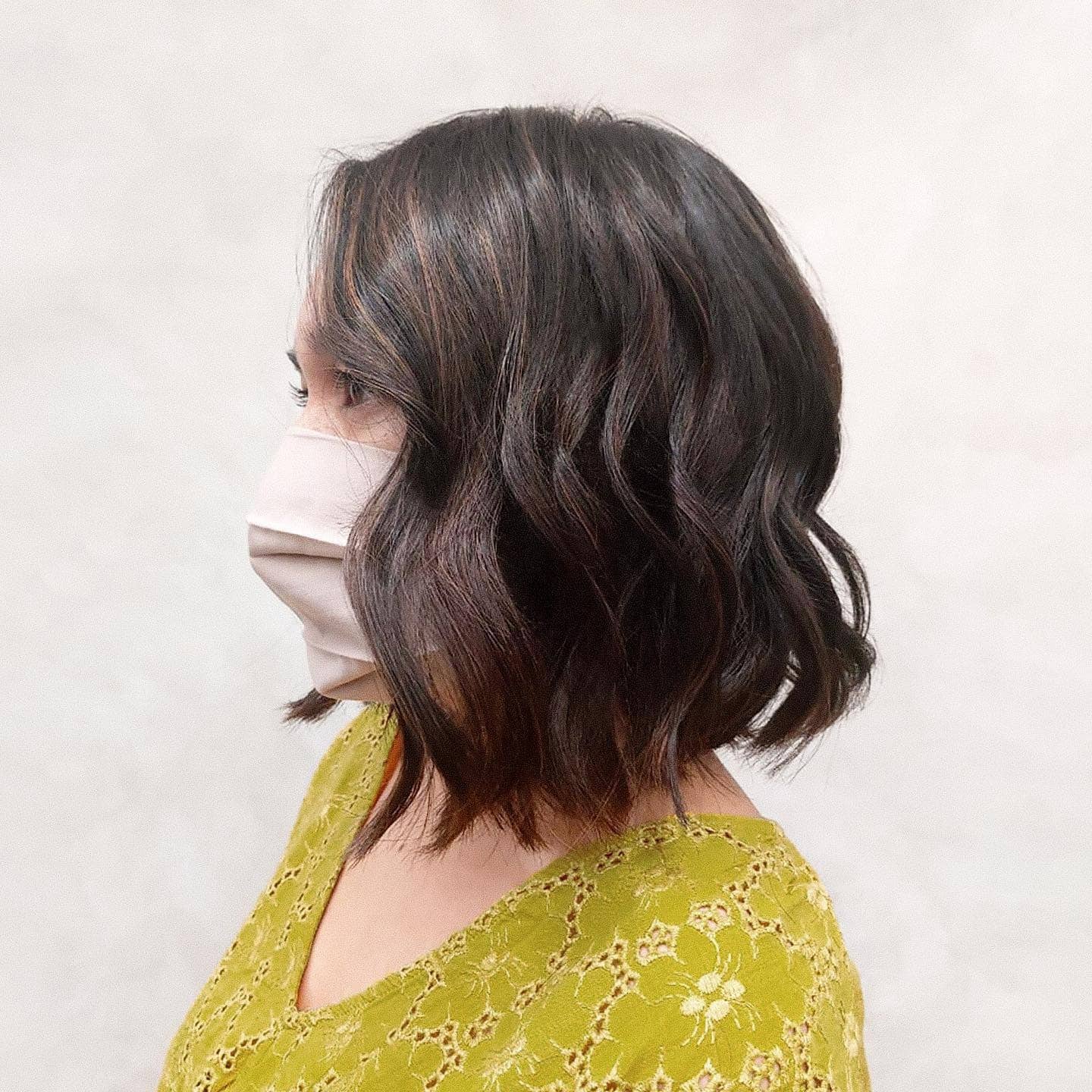 11. Espresso Brown Wavy French Bob - Short Wavy Hairstyles