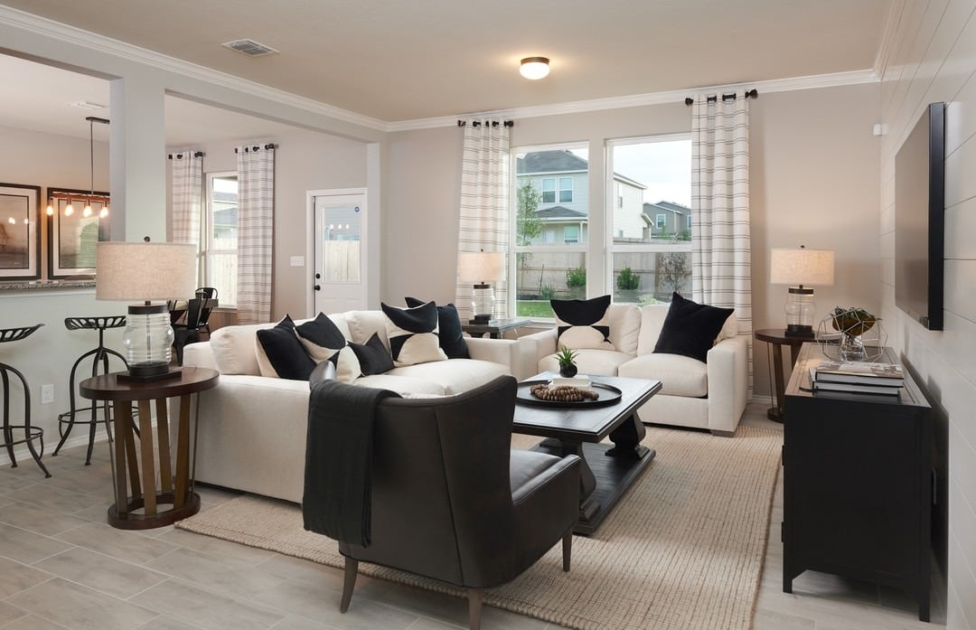 6. Classic Black and White Living Room with Soft Neutral Layers - black and white living room ideas