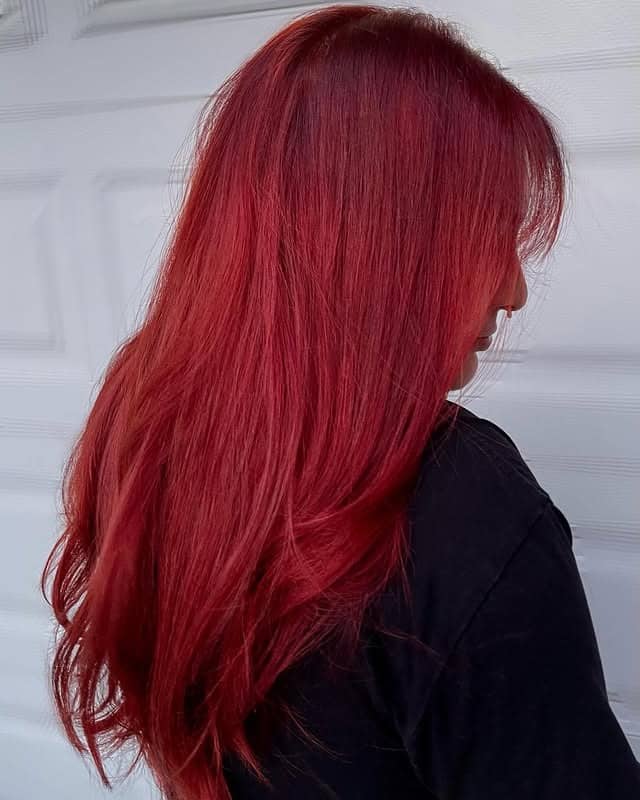 9. Rich Burgundy Red Orange Layers - Red Orange Hair Color