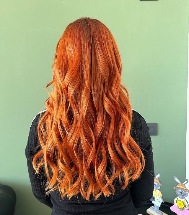 17. Golden Red Orange Beach Waves - Red Orange Hair Color