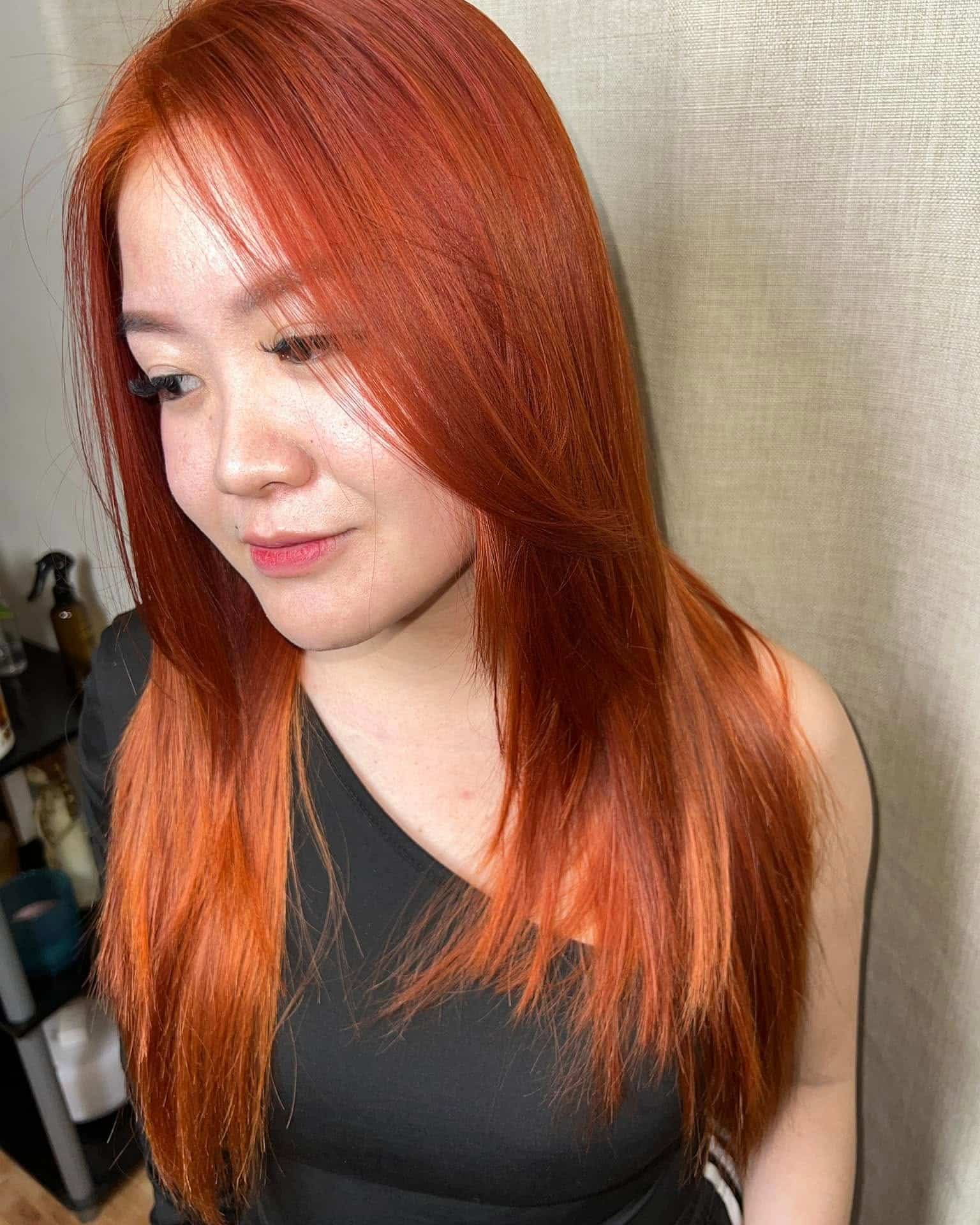 22. Face-Framing Red Orange Layers - Red Orange Hair Color