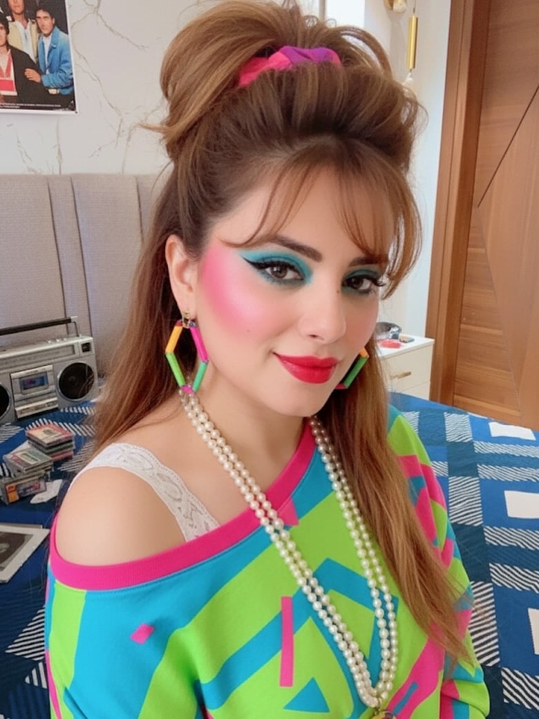 10. Classic 80s Half-Up Blowout with Auburn Hair - 80S Hairstyles