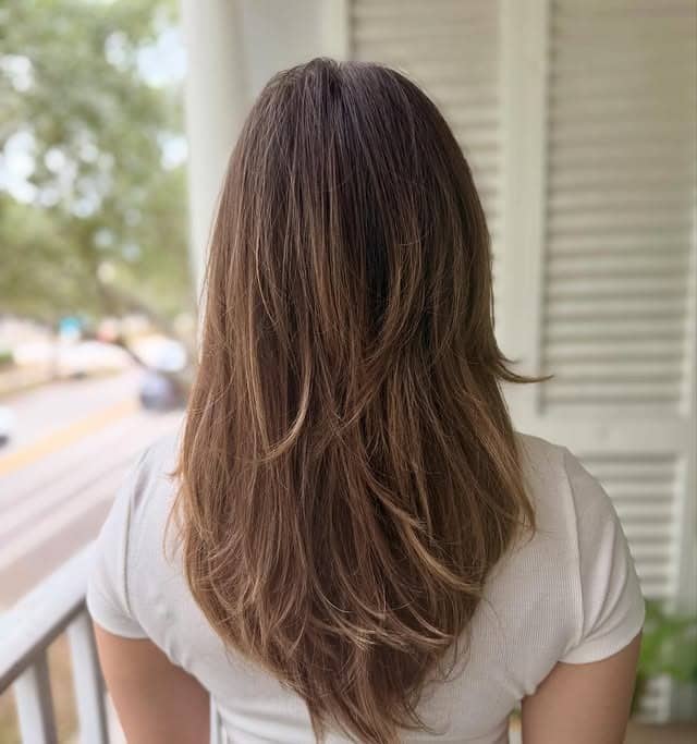 21. Soft Chestnut Feathered Layers - 80S Hairstyles