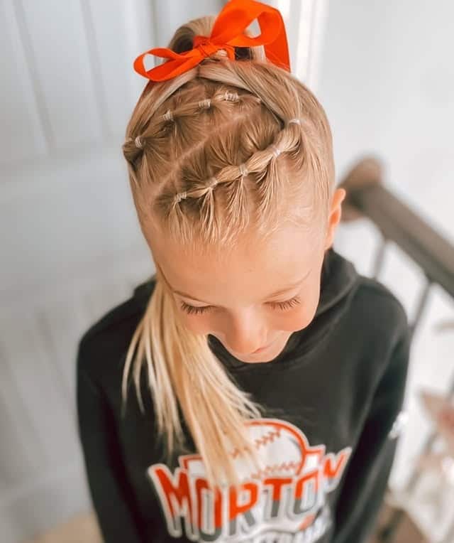 2. Bubble Braid Ponytail on Golden Blonde Hair - Volleyball Hairstyles