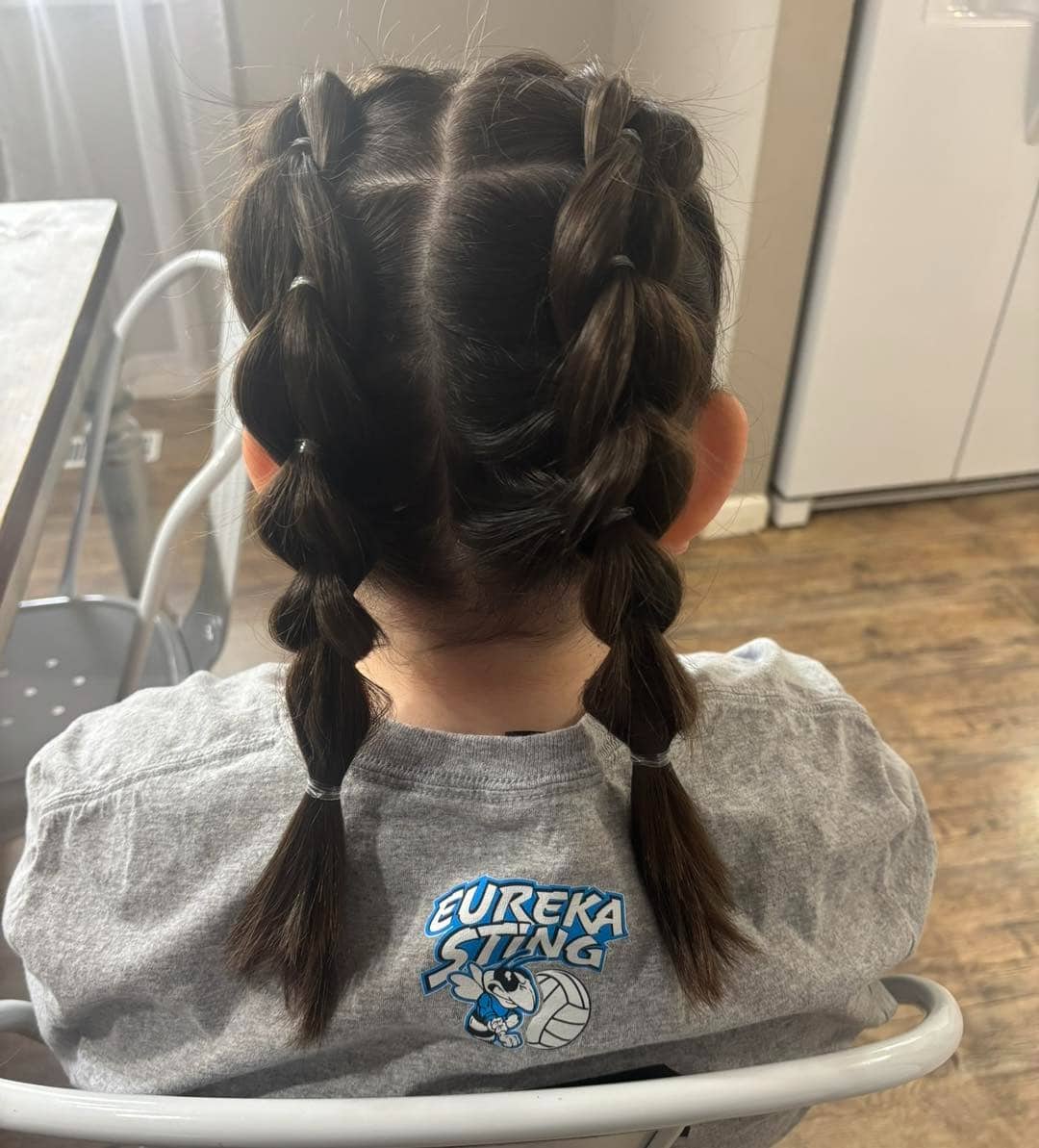 11. Double Bubble Pigtails on Dark Espresso Brown Hair - Volleyball Hairstyles