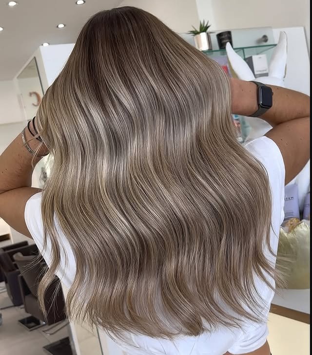 12. Soft Wavy Lob with Ash Milk Tea Hair Color - Milk Tea Hair Color