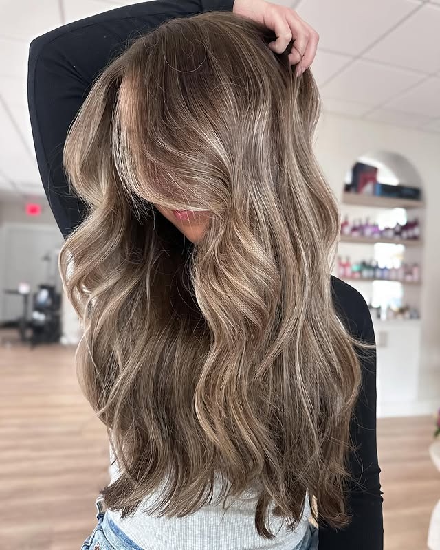 19. Face-Framing Waves with Mushroom Milk Tea Hair Color - Milk Tea Hair Color