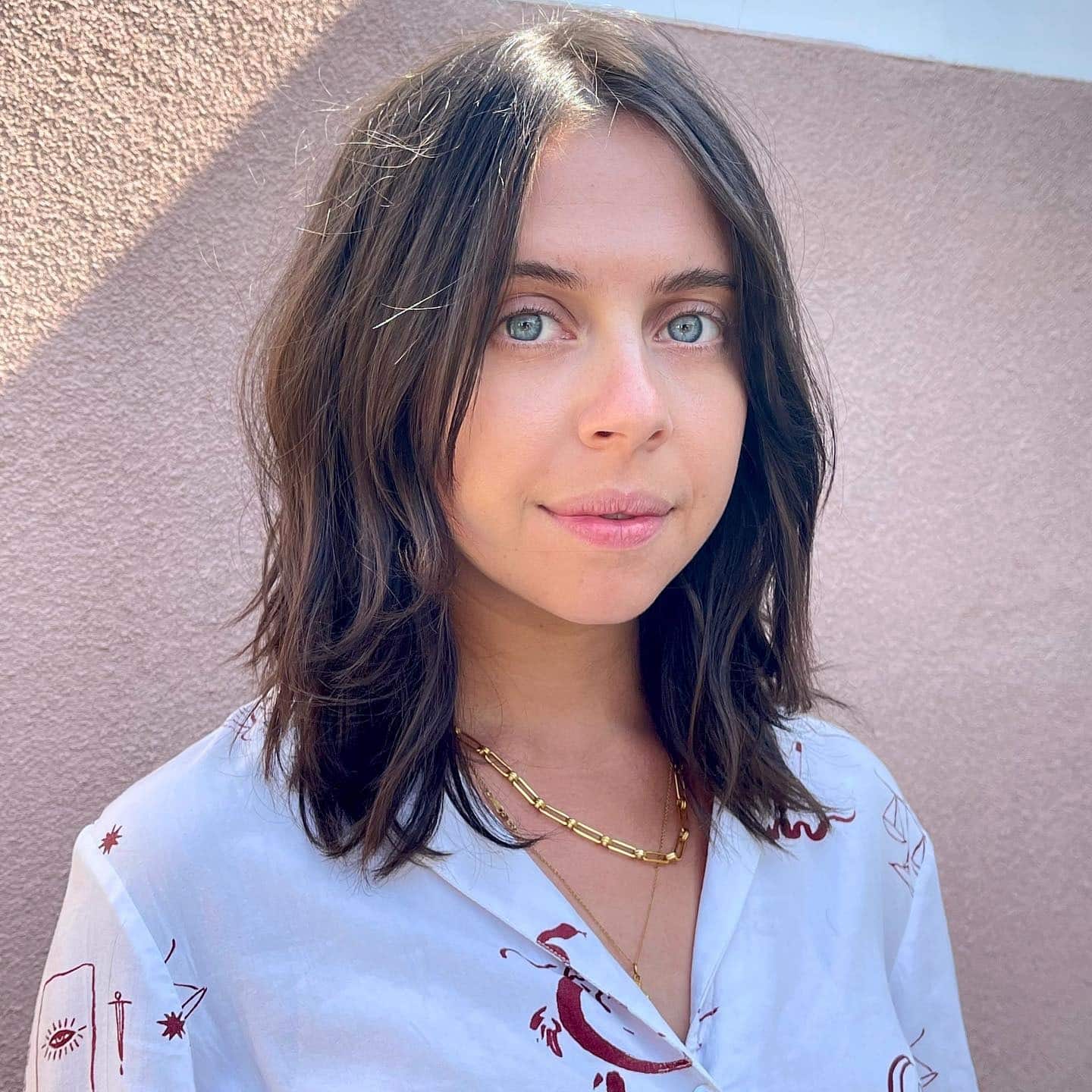 3. Soft Brunette 70s Lob with Wispy Curtain Bangs - 70S Hairstyles