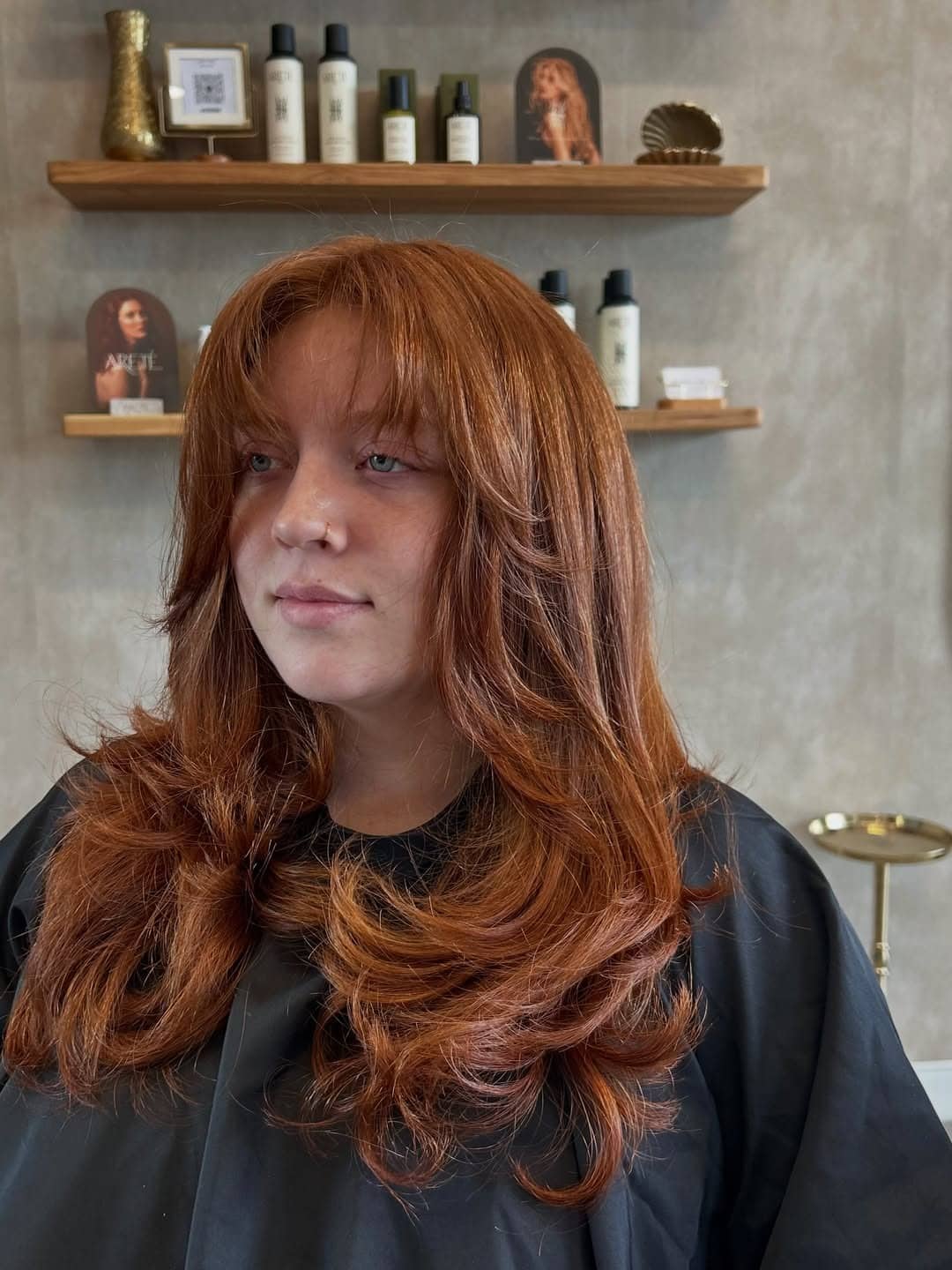 8. Rich Copper 70s Butterfly Layers with Wispy Fringe - 70S Hairstyles