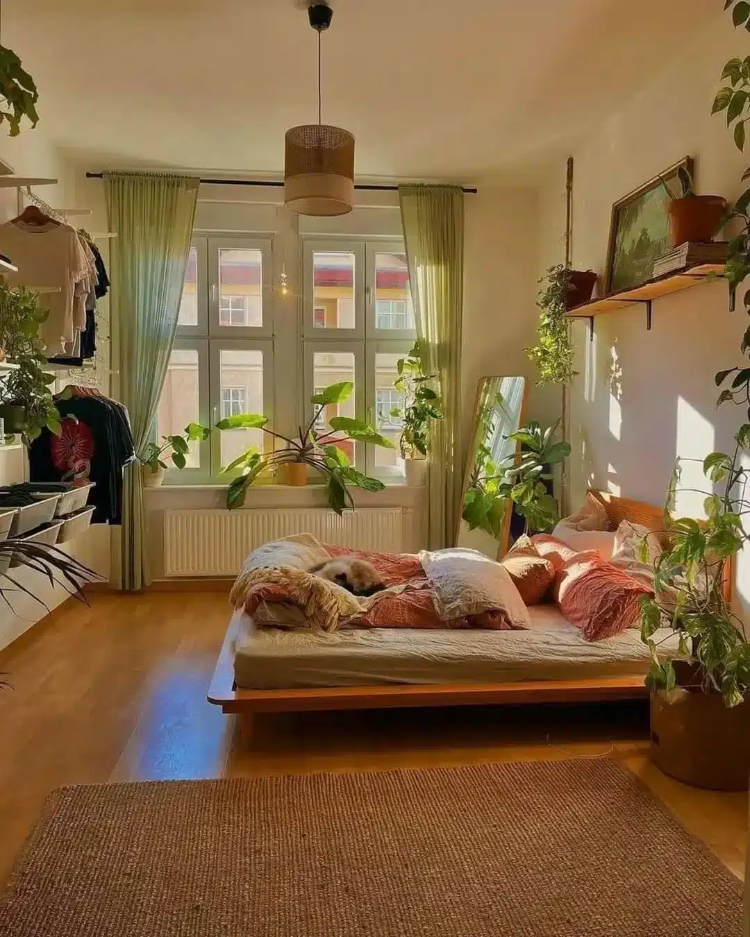 4. Minimal Bedroom Ideas with Plants and Soft Green Accents - bedroom ideas with plants