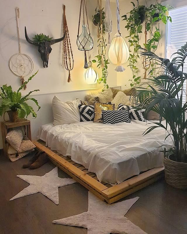 8. Rustic Bedroom Ideas with Plants and Boho Decor - bedroom ideas with plants