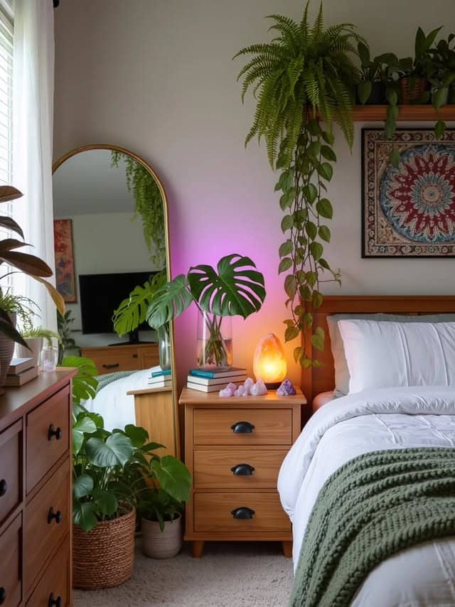 11. Green and Natural Wood Bedroom Ideas with Plants - bedroom ideas with plants