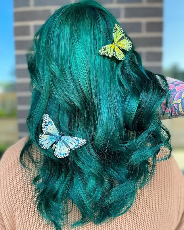 2. Deep Teal Mermaid Waves - Teal Hair Color