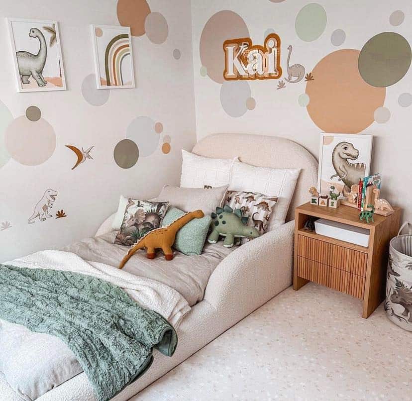3. Sage Green Toddler Bedroom Ideas with Dinosaur Theme - toddler bedroom ideas