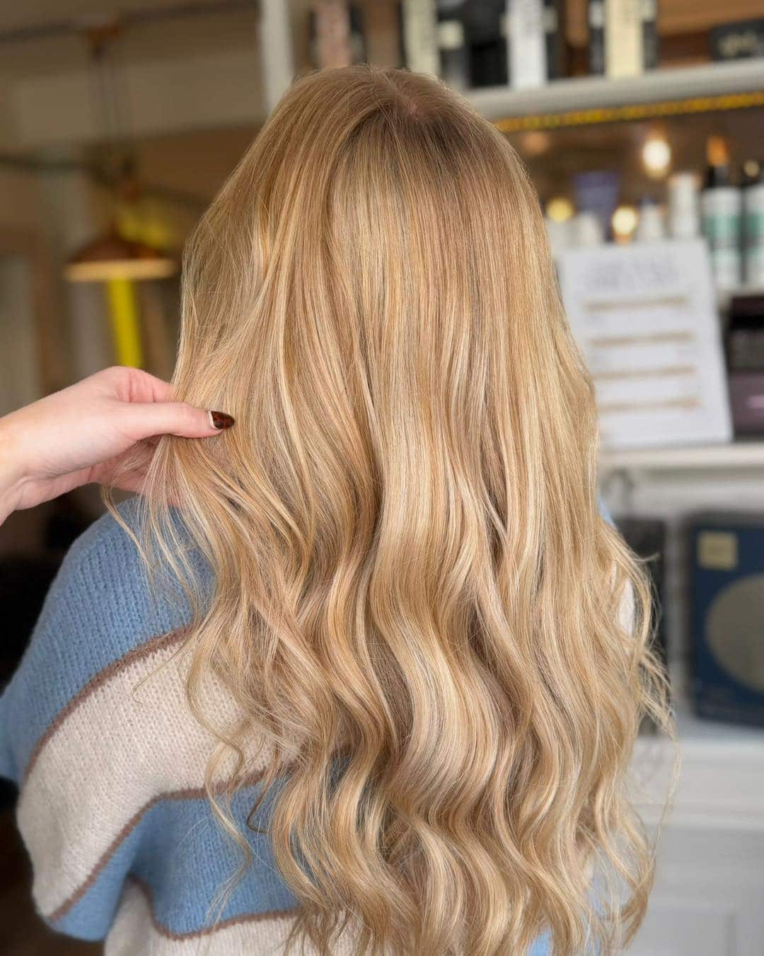 2. Creamy Beige Blonde Layers - Winter Hair Color