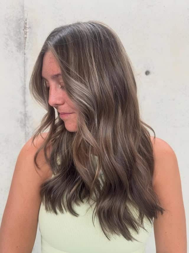 4. Cool Mocha Brown Waves - Winter Hair Color