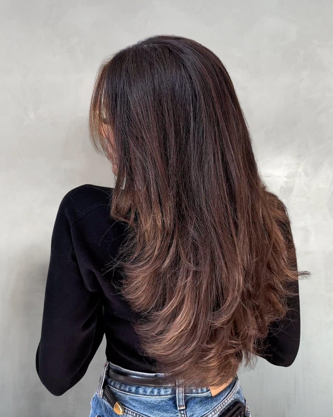 10. Chocolate Brown Layered Cut - Winter Hair Color