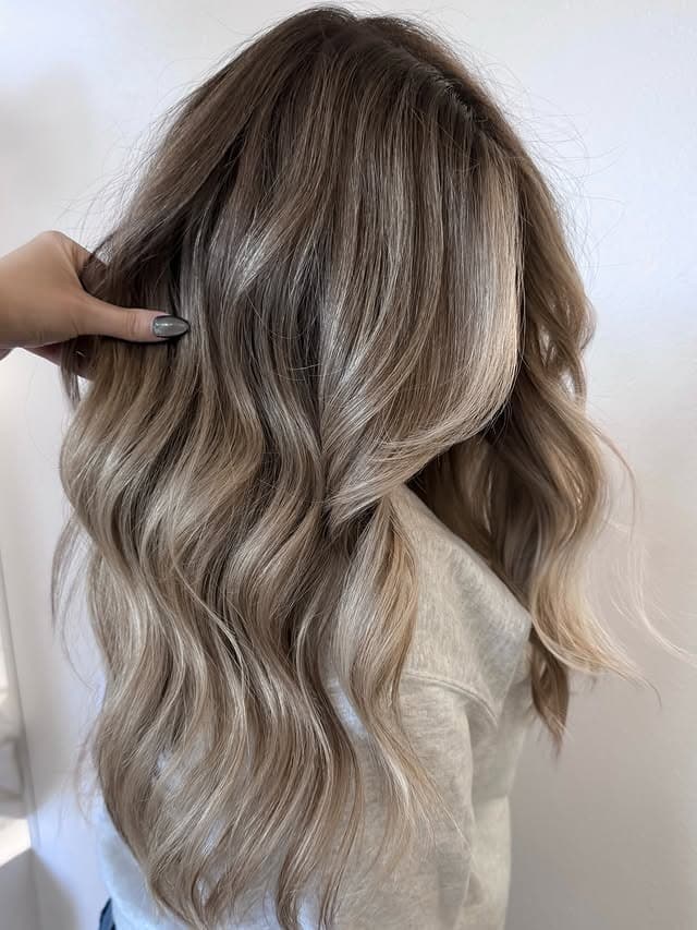 18. Smoky Beige Blonde Balayage - Winter Hair Color