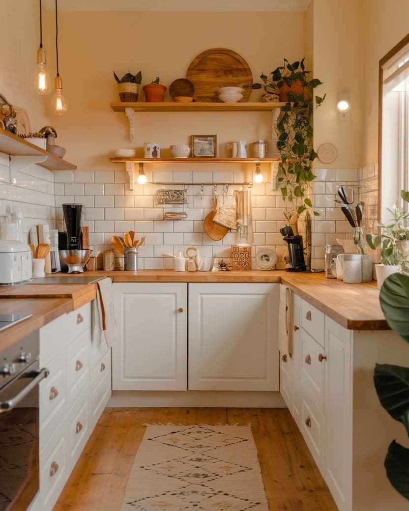 4. Warm Cream Cottage Small Kitchen Ideas - small kitchen ideas