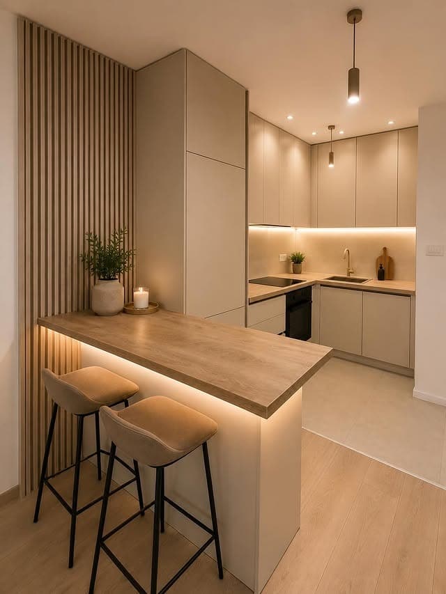 18. Beige and Wood Minimal Small Kitchen Ideas - small kitchen ideas