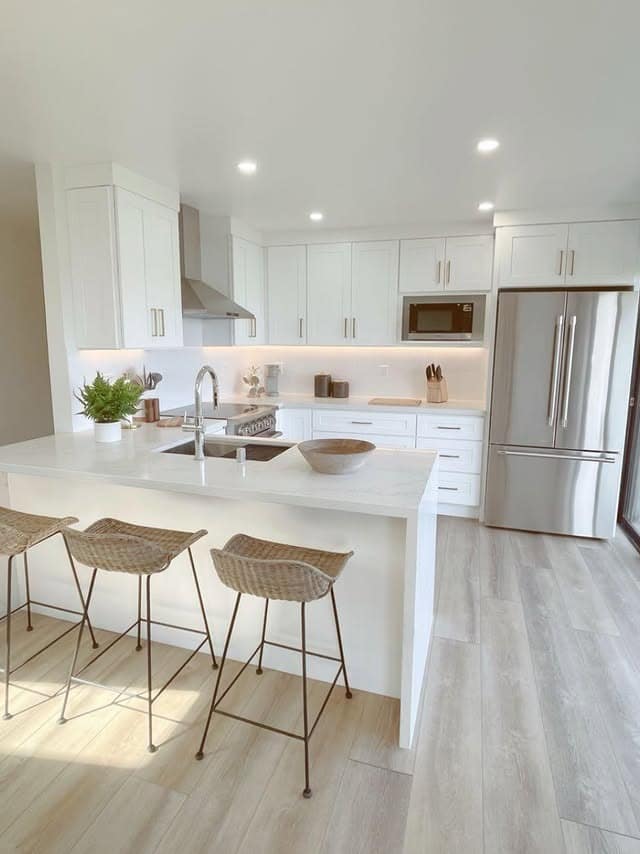 22. Modern White and Light Gray Small Kitchen Ideas - small kitchen ideas