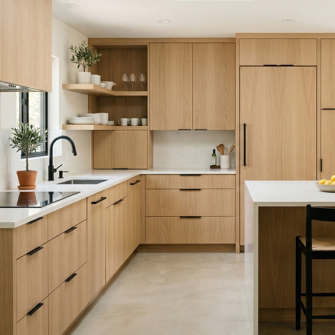 2. Minimalist Kitchen Ideas with Light Oak Cabinets - minimalist kitchen ideas