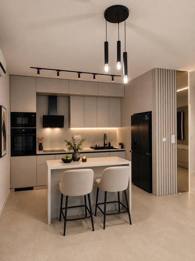 3. Minimalist Kitchen Ideas with Greige Cabinets - minimalist kitchen ideas