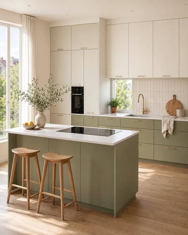 11. Minimalist Kitchen Ideas with Sage Green Cabinets - minimalist kitchen ideas