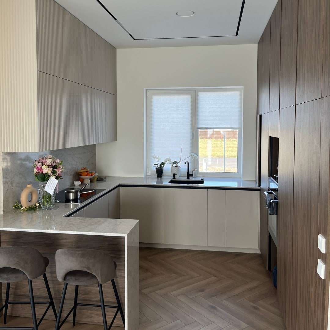 15. Minimalist Kitchen Ideas with Walnut and Cream Cabinets - minimalist kitchen ideas
