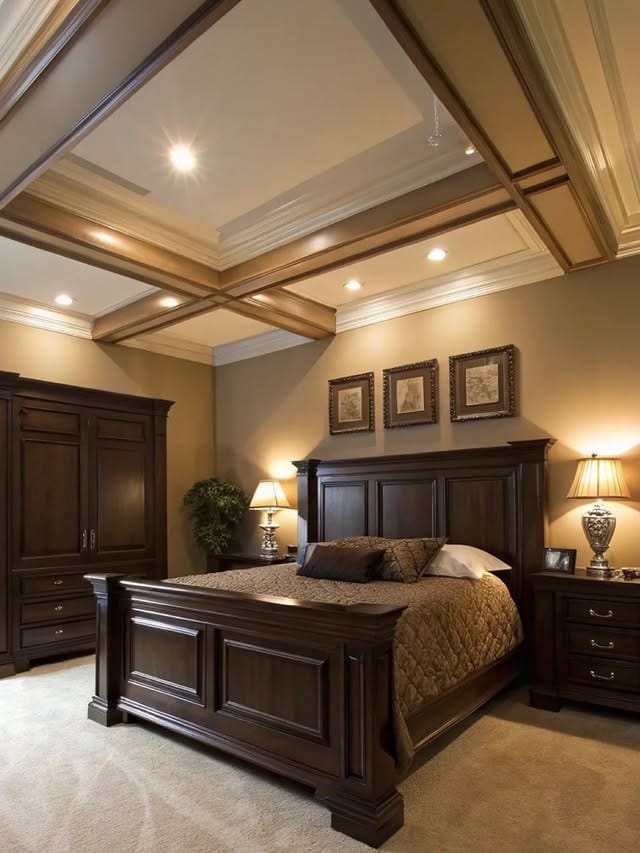 13. Traditional Bedroom Ideas with Espresso Brown and Warm Beige Tones - traditional bedroom ideas