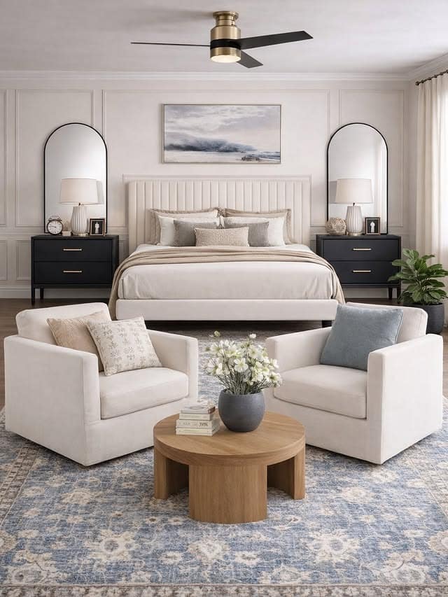 17. Chic Bedroom Ideas in White and Black - chic bedroom ideas