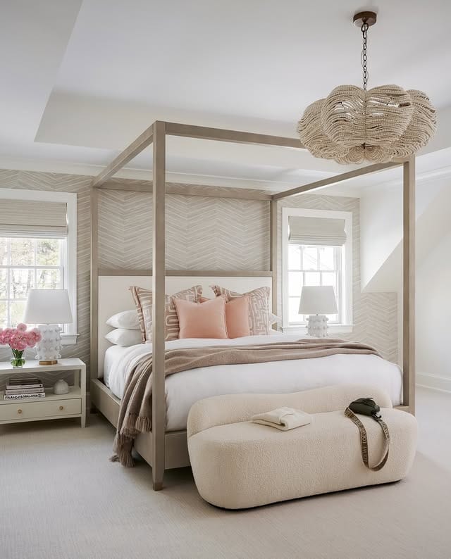 18. Chic Bedroom Ideas in Blush Pink and Ivory - chic bedroom ideas