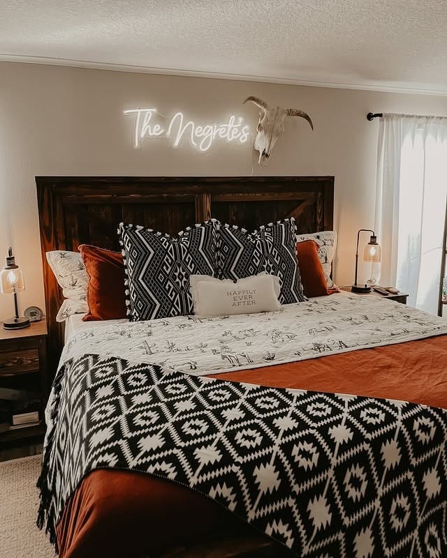 16. Western Bedroom Ideas with Black and Terracotta Decor - western bedroom ideas