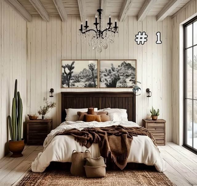 19. Bright Western Bedroom Ideas with Cream and Chocolate Brown - western bedroom ideas