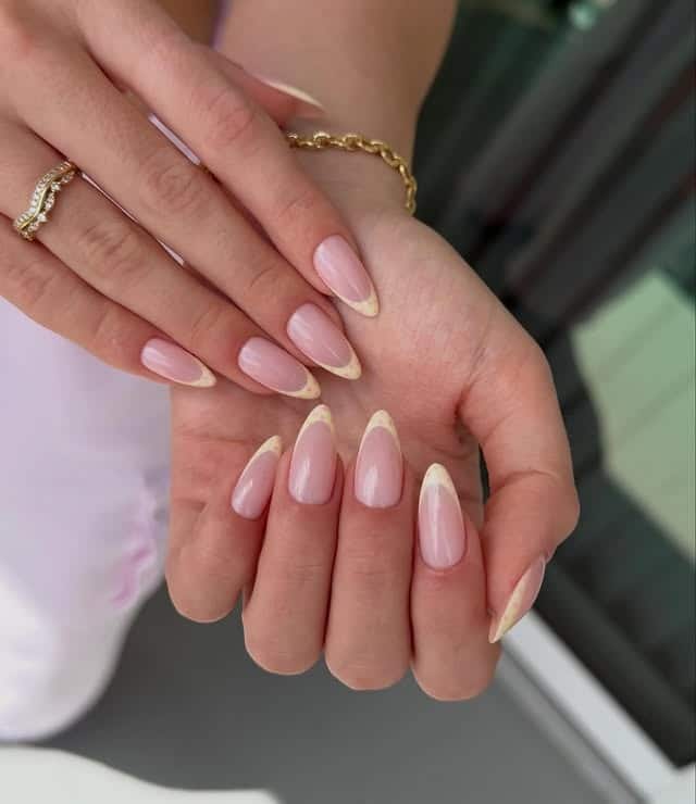 7. Classic Micro French Almond Nails - april nail ideas